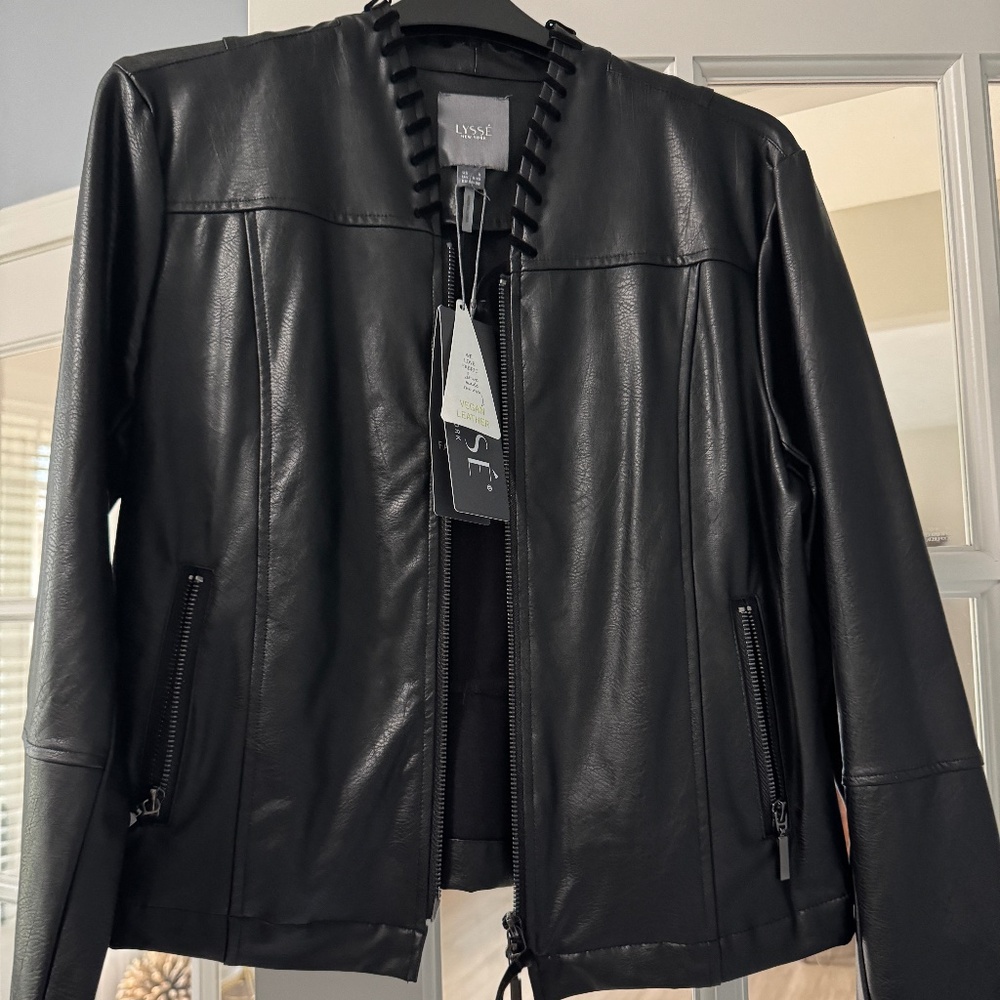 Kohl Black Vegan Leather Jacket: NWT Lysse